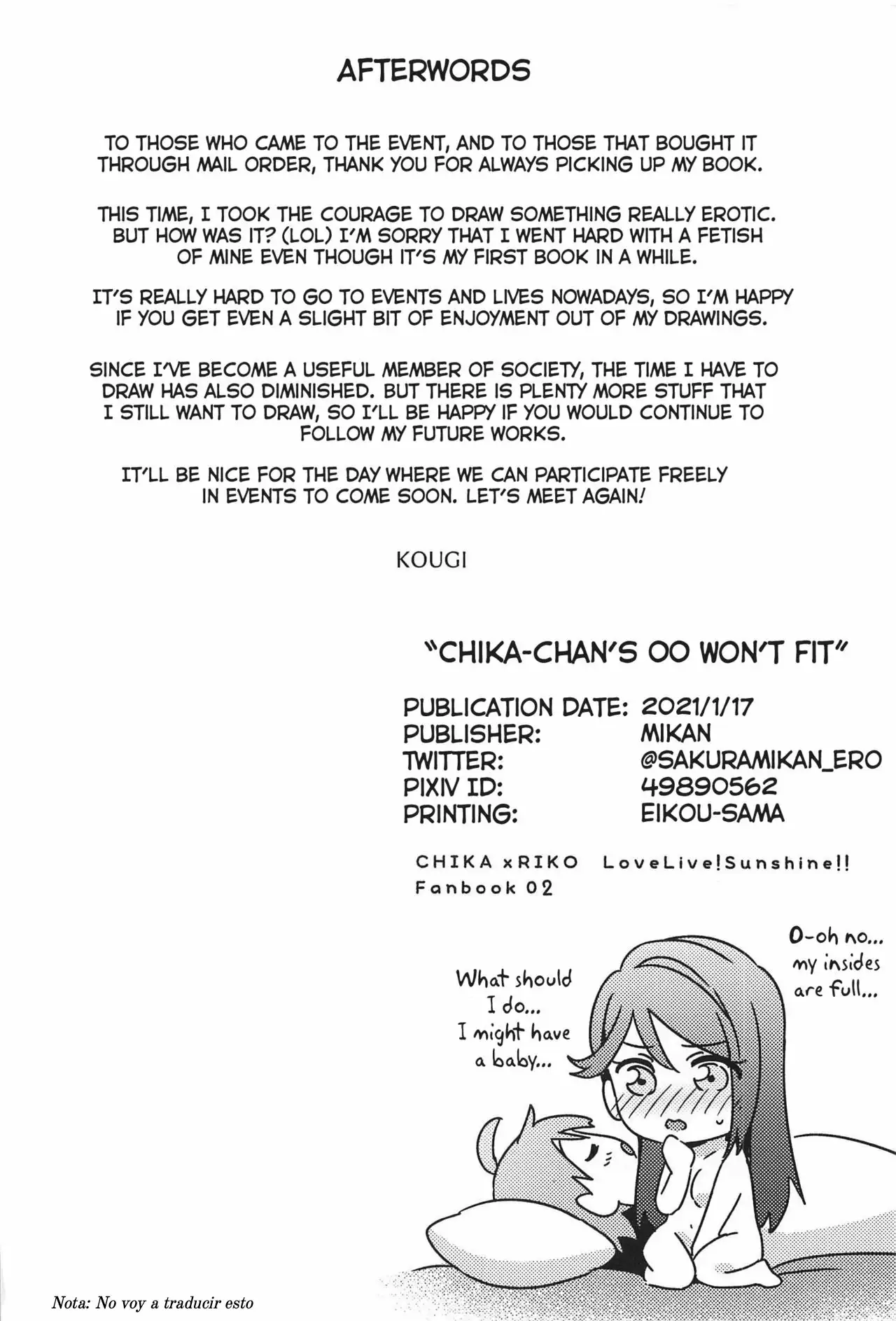 Chika-chan no ga Hairanai Chika-chans Wont Fit