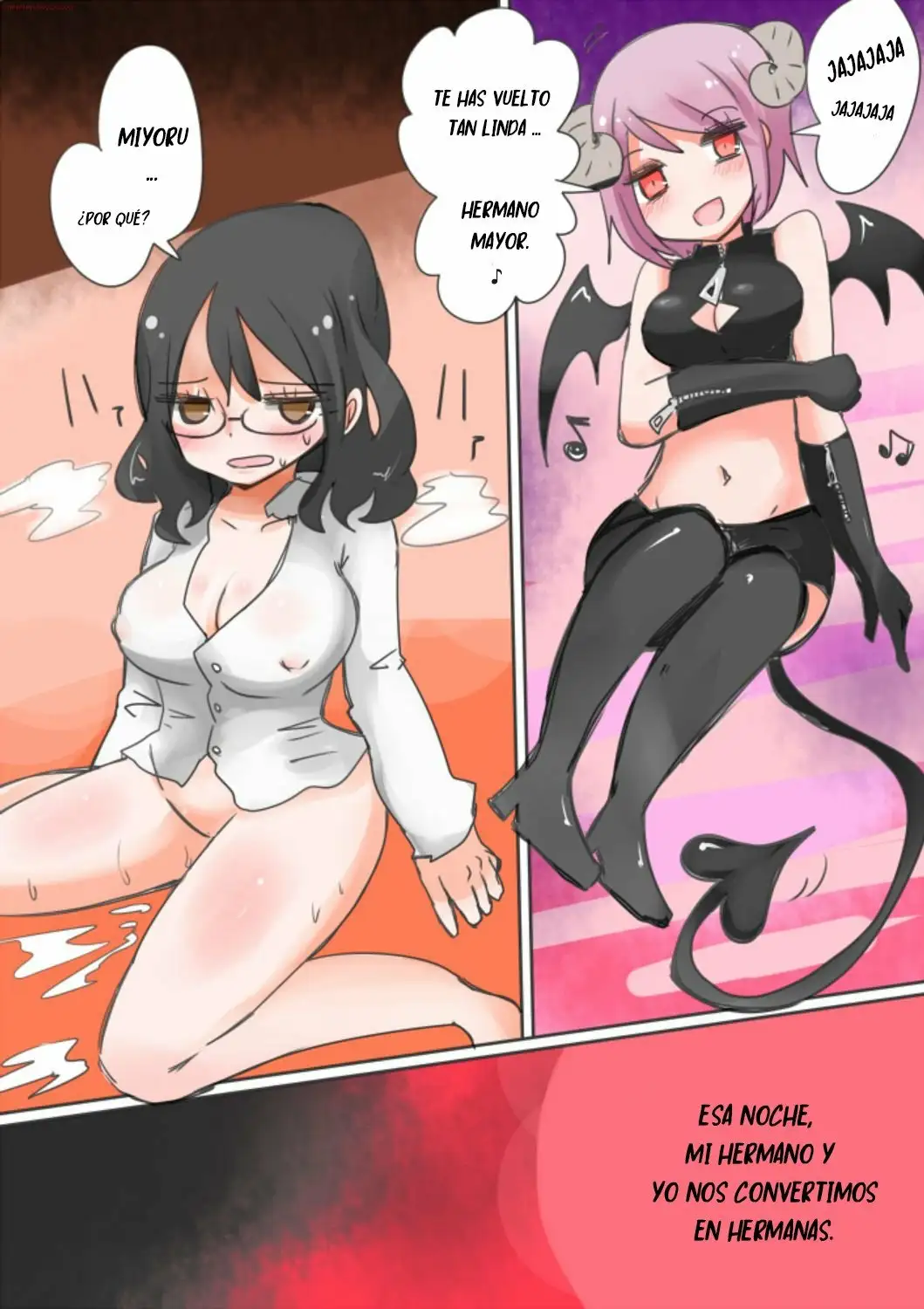 Otouto Succubus-ka! Inma no Kyoudai Nyotaika Sakusen 1 and 2