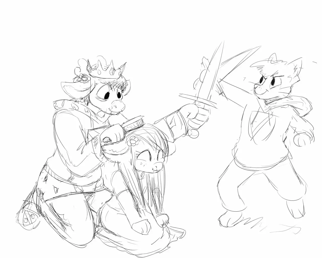 cat knight and deer prince