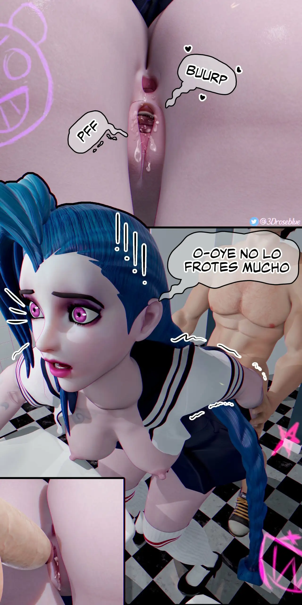 Jinx corazon roto Broken Heart comic 3D Lol