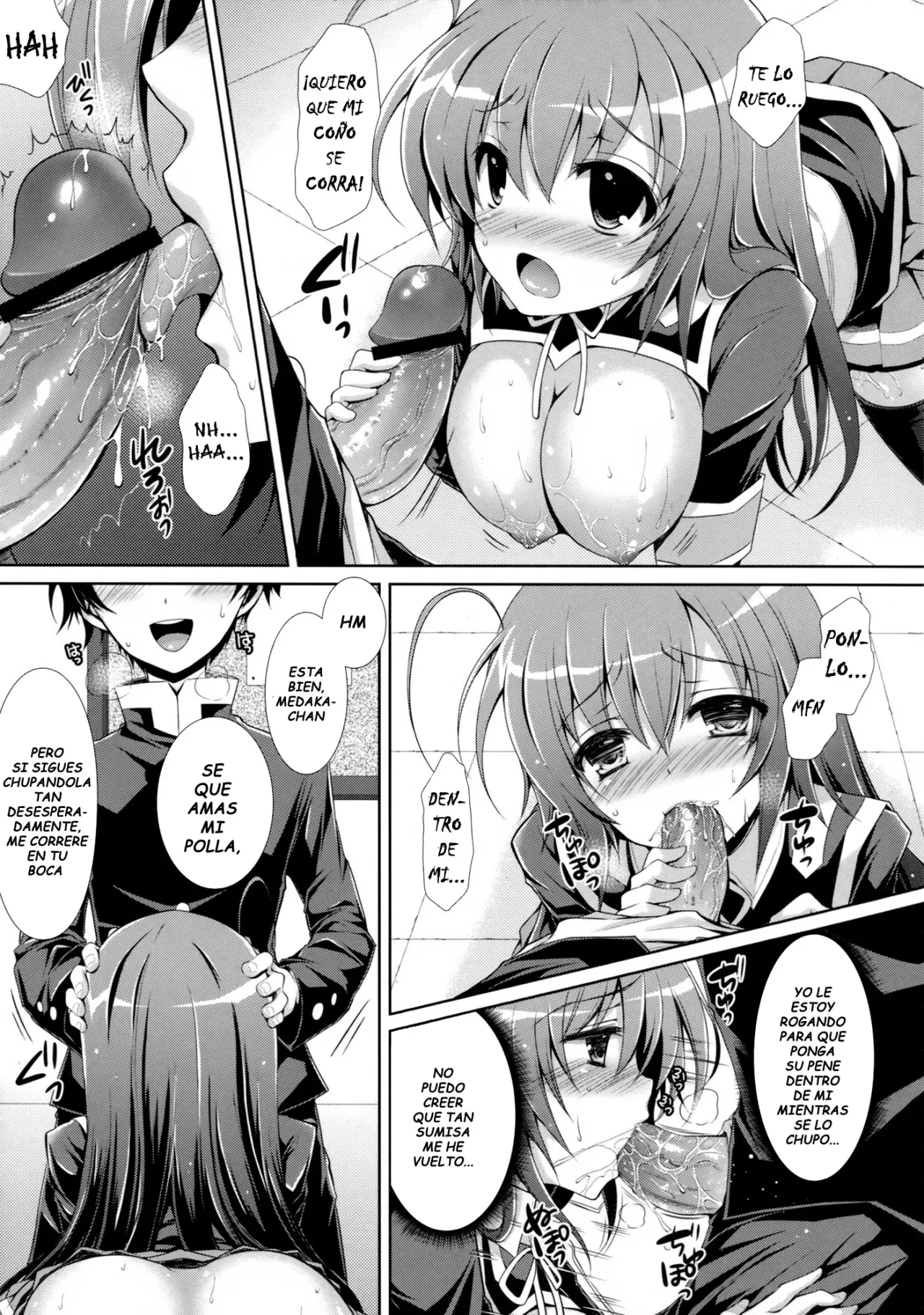 Medaka chan Sakunyuu 5 Kumagawa kun molesta a Medaka chan con un Vibrador