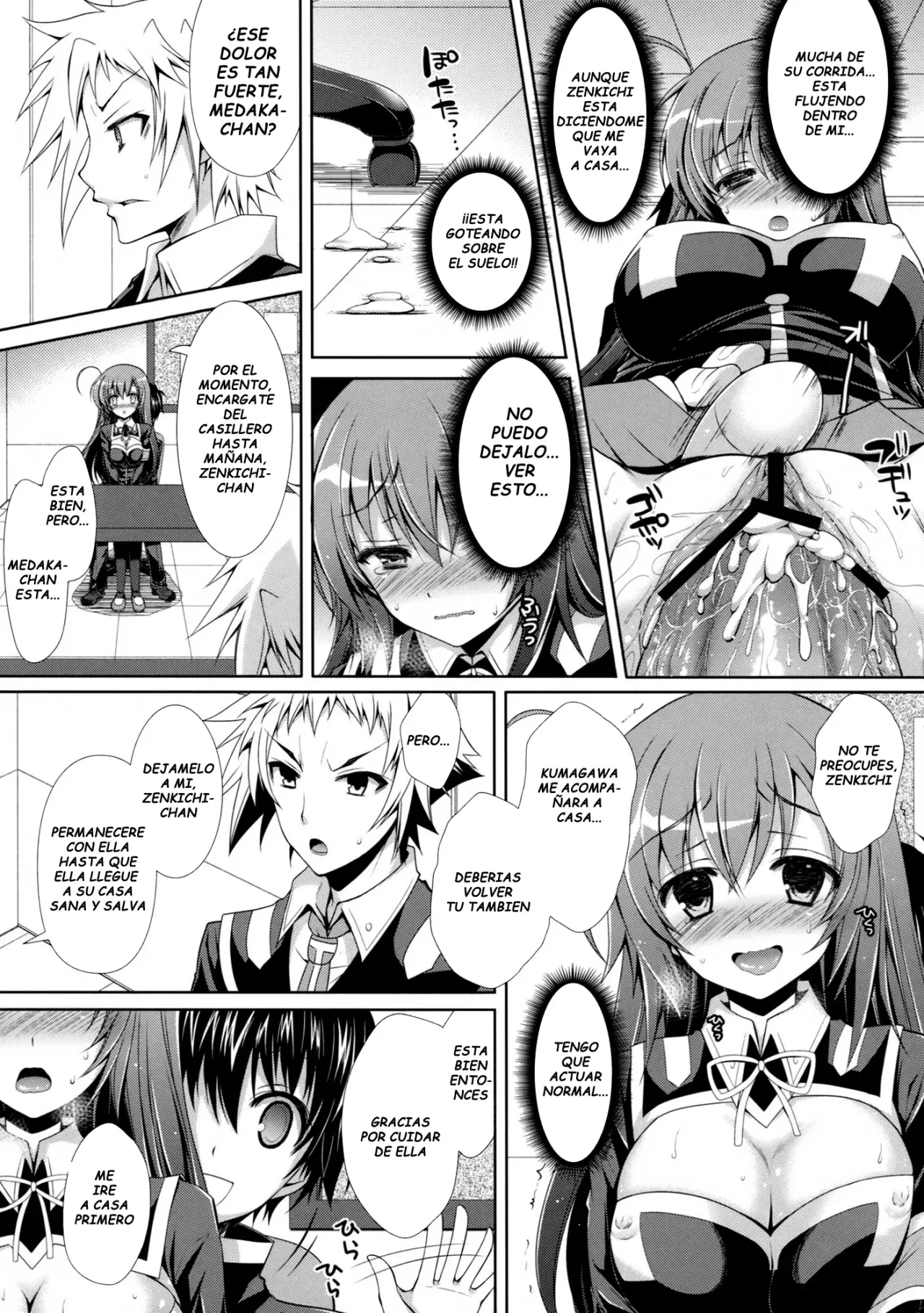 Medaka chan Sakunyuu 5 Kumagawa kun molesta a Medaka chan con un Vibrador