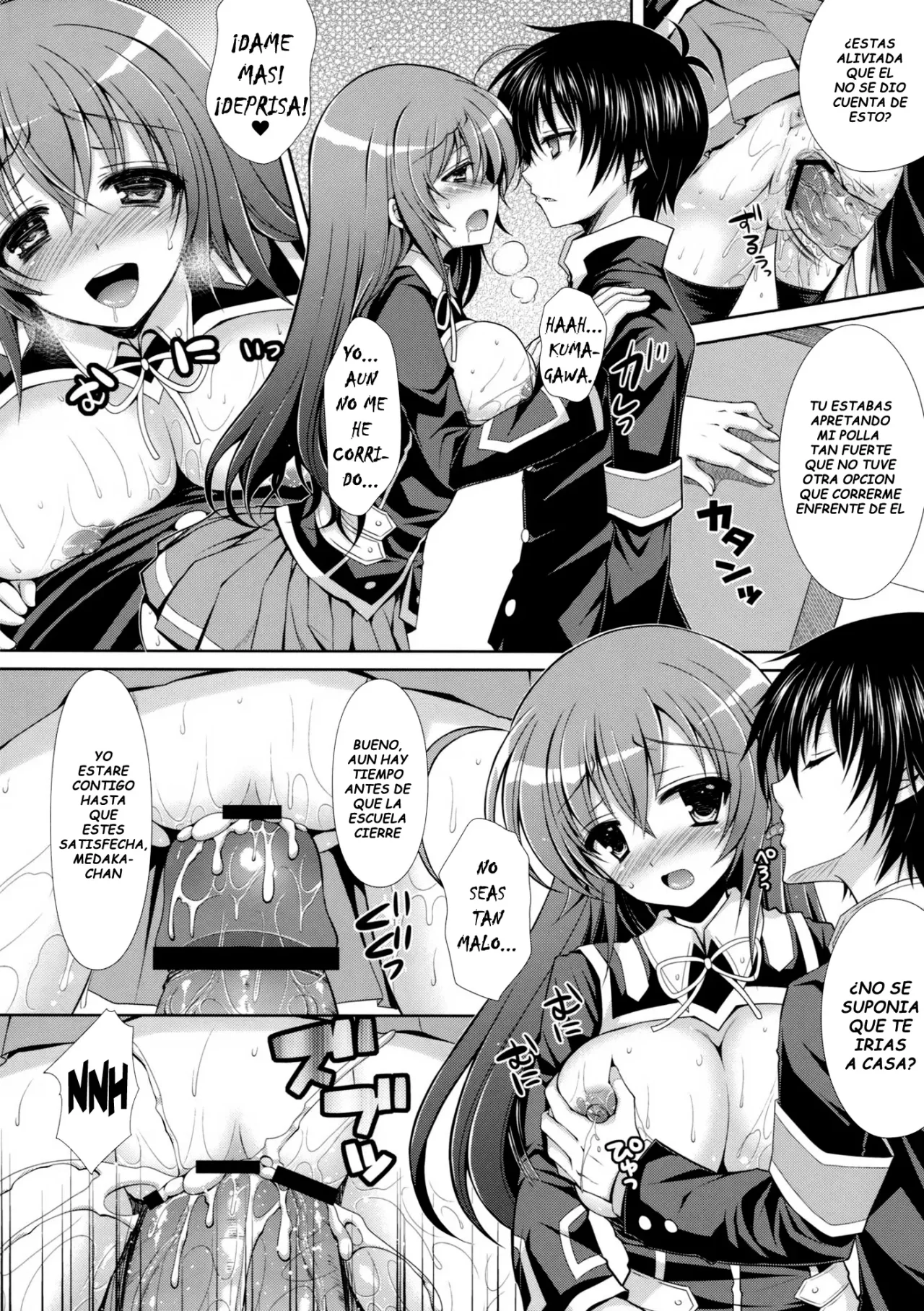 Medaka chan Sakunyuu 5 Kumagawa kun molesta a Medaka chan con un Vibrador