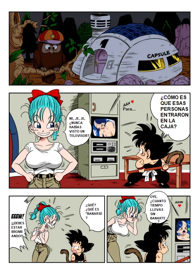 YamamotoDoujin - Bulma X Goku (Episode 1) Sexo en el baño A COLOR