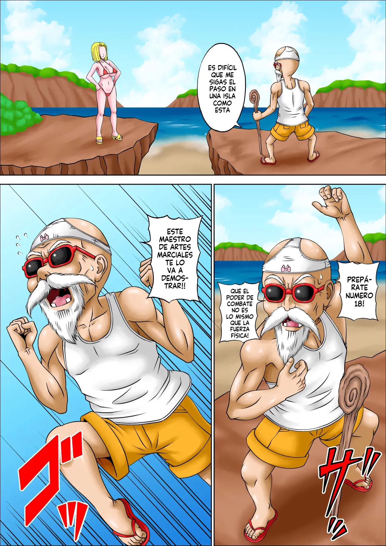 La violacion del maestro roshi (Dragon Ball Z)