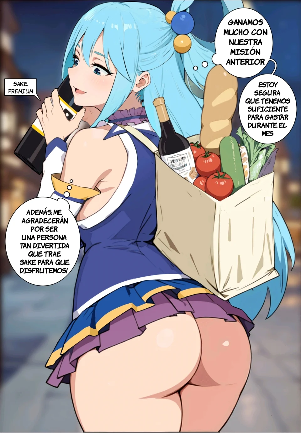 Kazuma castigando a Aqua - Konosuba