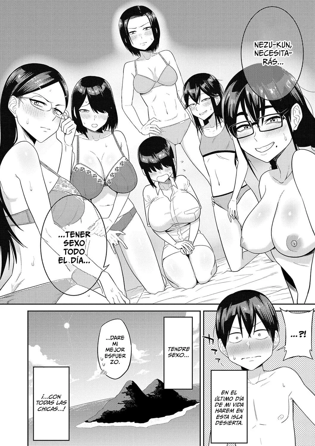 Mujintou de SEX ni Kyoumi Shinshin na Dosukebe Inkya Joshi-tachi to Harem Life