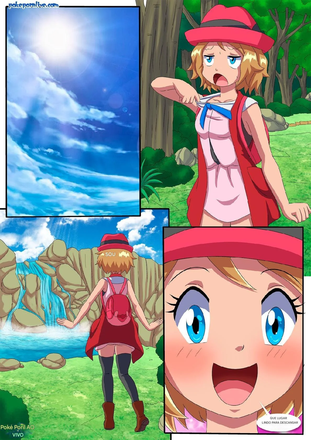 Uma Pausa Quente na floresta (pokemon XY)